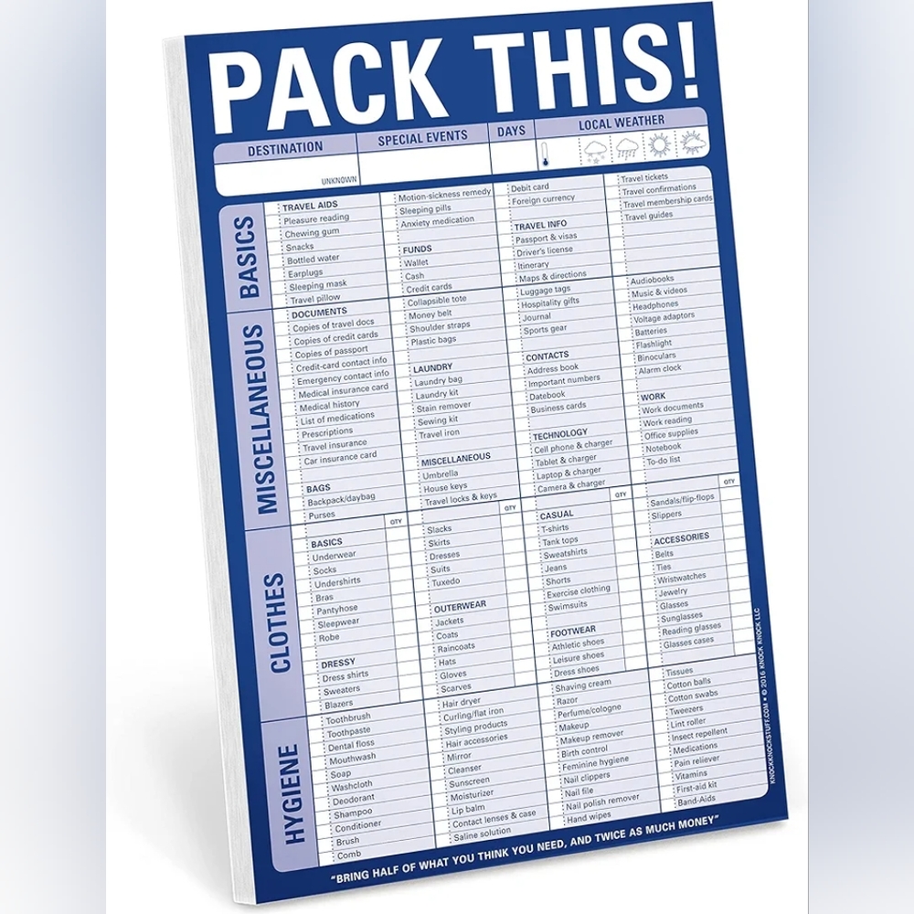 Knock Knock Pack This! Pad